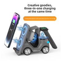 Nouveau mini chariot élévateur transfrontalier 3-en-1 avec charge rapide USB 15W pour support de charge sans fil de bureau