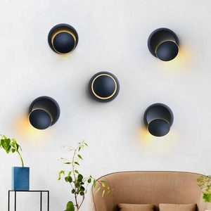 Lampe murale LED extérieure rotative en aluminium imperméable de style nordique moderne pour la décoration de la maison dans le salon, la chambre, le balcon et le jardin - Product Image 3