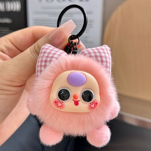 Cadeaux d'activités : Petit porte-clés en peluche boule de charbon, porte-clés en PVC, pendentif en plastique pour sac à dos, clés de voiture de couple, cadeaux à suspendre - Product Image 5