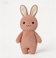 Ensemble de jouets en peluche en coton PP OEM, animaux en peluche mignons (Panda, Chien, Chat, Abeille), poupées douces en tricot avec logo personnalisé pour cadeau de bébé, vente en gros