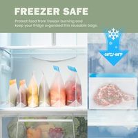 Sacs de conservation alimentaire en silicone PEVA sans BPA, résistants au lave-vaisselle, gris, sacs à sandwich réutilisables de 6 gallons pour le stockage au congélateur