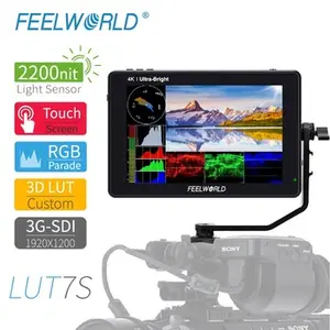 FEELWORLD LUT7S 7นิ้ว2200Nits 3D LUT Touch Screen DSLR กล้องด้วยคลื่น VectorScope Histogram 3G-SDI 4K
