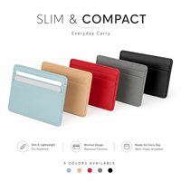 Dompet Kartu Kulit PU Grosir Logo Kustom, Dompet Tipis Minimalis Multi-warna dengan Cetak Logo