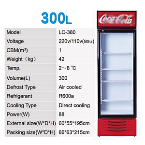 Enfriador de bebidas con puerta de vidrio comercial para restaurantes Refrigerador de bebidas con diseño de ahorro de energía Enfriador de <span class=keywords><strong>vino</strong></span> y cerveza - Product Image 4