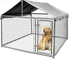 6 Ft. X 10 pi. X 10 pi. Niche pour chien en fil métallique série Gold Maillon de chaîne <span class=keywords><strong>complet</strong></span> Maillon de chaîne Maison pour chien - Product Image 1
