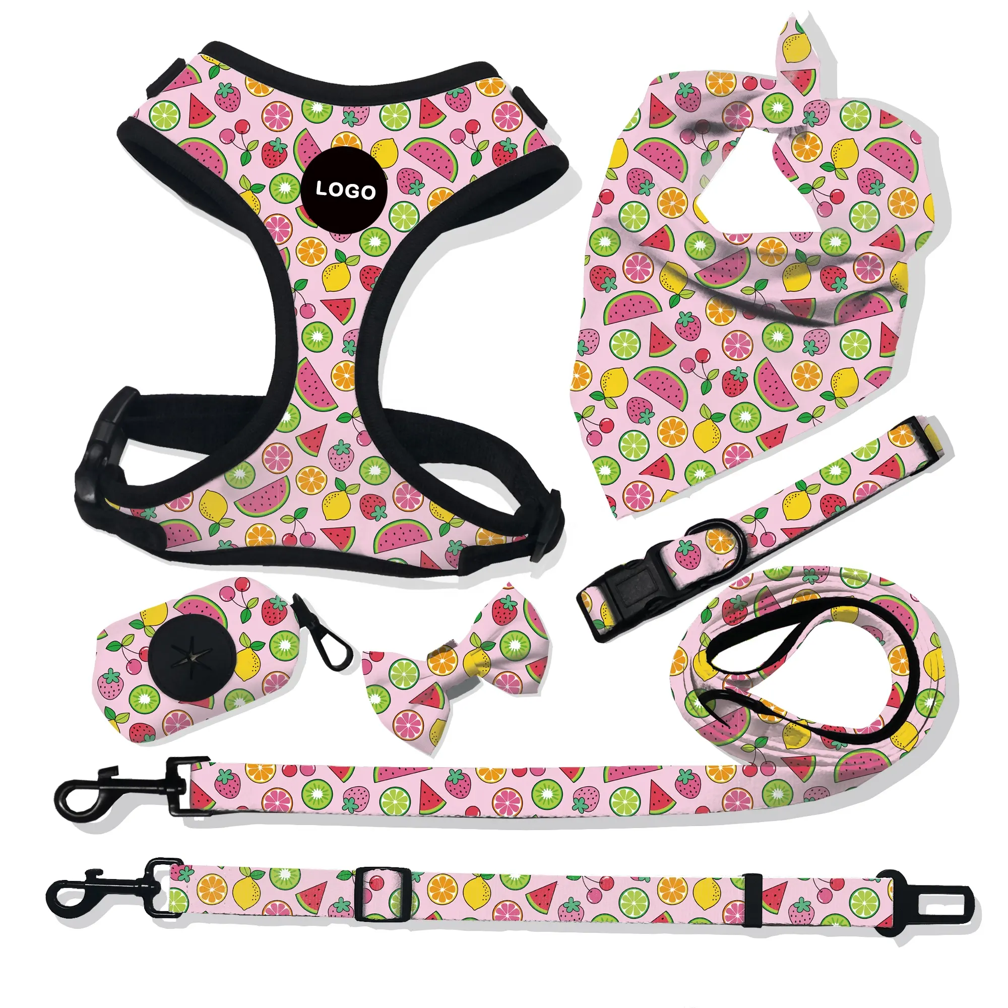 Personalized Strong Reversible Cotton Pet Dog Harness And Leash Custom Adjustable Manufacturers