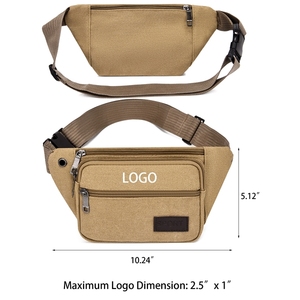 กระเป๋าคาดเอวผ้าแคนวาสสีกากีแบบสแนปดีไซน์สำหรับเดินทาง ขี่มอเตอร์ไซค์ กันน้ำ ปิดด้วยซิป ประหยัดพื้นที่ - Product Image 4