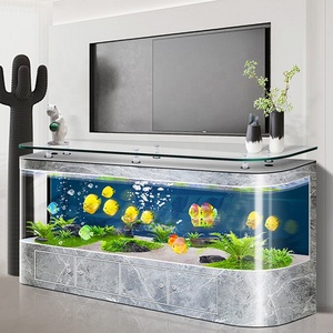 Luxury Glass <strong>and</strong> Plastic Coffee Table with Aquarium Tea Table TV Cabinet <strong>Fish</strong> <strong>Tank</strong> <strong>Stand</strong> <strong>and</strong> Lamp for Household Use - Product Image 1