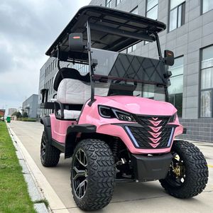Voiturette de golf électrique tout-terrain 2+2 de conception récente, de qualité supérieure, rose, avec support pour caddie, pour tous les terrains - Product Image 2