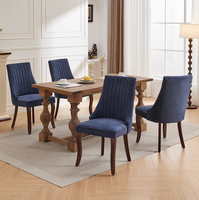 Chaises de salle à manger modernes en lin, chaise d'appoint confortable avec revêtement en tissu pour salle à manger, bureau à domicile et hôtel
