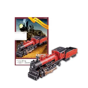 80pcs eps paper Pacific Steam Locomotive 3D puzzle train toys