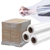 Film étirable transparent en PE 15-25 microns, prix usine, pour emballage manuel ou machine, idéal pour le conditionnement de marchandises logistiques sur plateaux