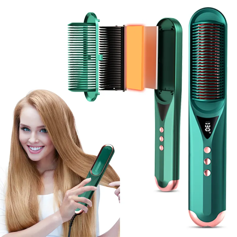 Customized Electric Fast Hair Styling Straight Curler Brush Tool Hair Straightener Comb