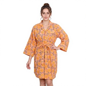 Vestido de Verano de Algodón 100% Puro, Tejido, con Cuello Camisero, Estampado Floral, Largo hasta la Rodilla, Ecológico, Simple, Natural, con Botones, Lavado en Seco - Product Image 1