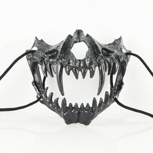 Maschera Bianca da Teschio per Halloween - Maschera Orribile da Teschio Animale per Cosplay di <span class=keywords><strong>Oni</strong></span>, Tengu, Drago e Tigre - Product Image 5