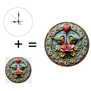Round Wooden Wall <b>Clock</b> 25cm Retro Art Silent Non Ticking Cafe Restaurant Decor - Product Image 6
