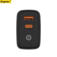 Chargeurs européens noirs en gros, charge rapide 25W, chargeur super rapide, adaptateur secteur USB Type C PD pour iPhone et Android