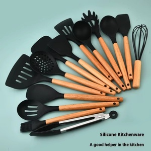 Wholesale <b>Silicone</b> Kitchen Cooking Utensil Set Spatula Shovel Cooking <b>Tools</b> Kitchen Utensils With Block - Product Image 1