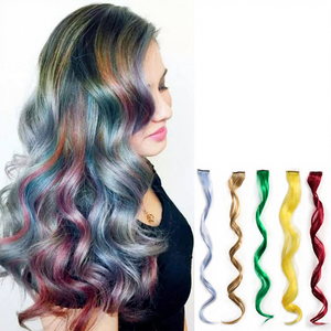 Extensions de cheveux synthétiques <span class=keywords><strong>Wowei</strong></span> 22 pièces, mèches colorées à clipser, multicolores - Product Image 2
