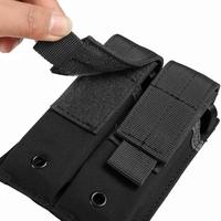 Pochette tactique MOLLE double pour chargeurs, support vertical double compartiment pour chargeurs avec rabat de maintien sécurisé