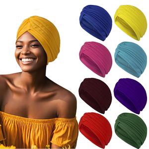 Bonnets Turban Extensibles pour Femmes, Foulards <span class=keywords><strong>Chimio</strong></span>, Couvre-chefs pour le Cancer, Bonnets Élastiques Torsadés Style Indien, Couleurs Assorties - Product Image 1