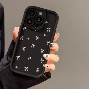 Funda para iPhone 17 Pro Max, Mate, Rosa Simple con Lazo Floral, Orificios Precisos, Antigolpes - Product Image 5