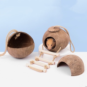 Hamsterkooi Hangende Schommel Ontwijk Huis Kokosnoot <span class=keywords><strong>Hamster</strong></span> Huis - Product Image 2