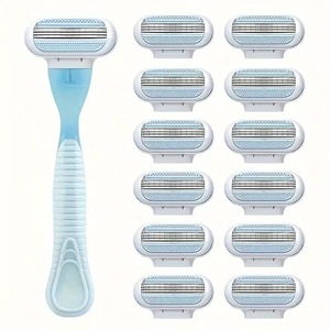 Women's Manual Razor Stainless Steel Blade Plastic Handle Body Shaving Razor Head Replacement For Legs Armpits - Product Image 1