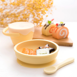 Sécurité alimentaire Bébé Bambin Plaque D'alimentation Ensemble Enfants Bol En Silicone Cuillère - Product Image 2