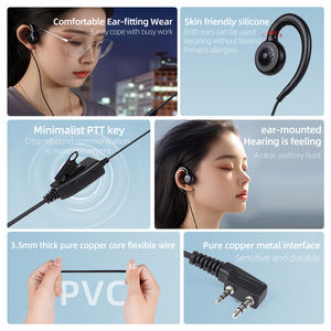Casque d'écoute KSUN B32 <span class=keywords><strong>pour</strong></span> talkie-walkie, écouteurs à crochet d'oreille, écouteurs <span class=keywords><strong>pour</strong></span> radio bidirectionnelle, <span class=keywords><strong>pour</strong></span> le ski et le vélo - Product Image 2