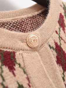 <span class=keywords><strong>Pull</strong></span> en polyester <span class=keywords><strong>vintage</strong></span> pour <span class=keywords><strong>femme</strong></span>, style européen et américain, pour le commerce transfrontalier, avec fermeture à plusieurs boucles en forme de losange - Product Image 5