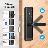 Cerradura Digital Inteligente con Huella Dactilar y Wi-Fi Tuya para Puertas de Acero/Madera/Aluminio, Capacidad para 120 Huellas Dactilares