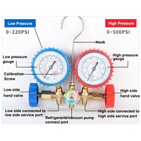 R410A R22 R134A R404A Refrigeration Yellow Jacket Ac Car Hvac Manifold Pressure Gauge Set With Charging Hose