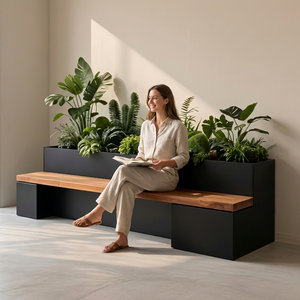 Jardinières rectangulaires sur mesure pour l'extérieur, utilisées dans les jardins et les cours - Product Image 3