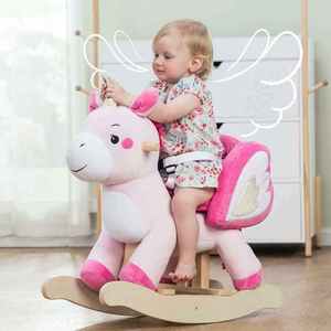 Style européen enfants rose poupée <span class=keywords><strong>animal</strong></span> en peluche cheval jouet cheval à <span class=keywords><strong>bascule</strong></span> chaise pour bébé - Product Image 5