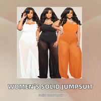 Combinaison en mousseline pour femme, col halter, jambe large, longueur intégrale, sans manches, tenue d'été décontractée une pièce