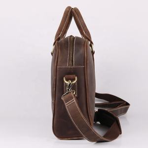 CHANGRONG大型ユニセックスビンテージブラウンレザーラップトップブリーフケースバッグカスタムハードケースエンボス加工ロゴ付き男性用日常使用 - Product Image 3