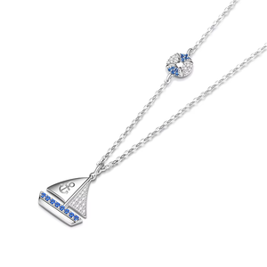 Collar de moda de Plata de Ley 925 para mujer, colgante de cadenas finas <span class=keywords><strong>con</strong></span> accesorio de circón, conjunto de collar de joyería de plata - Product Image 6
