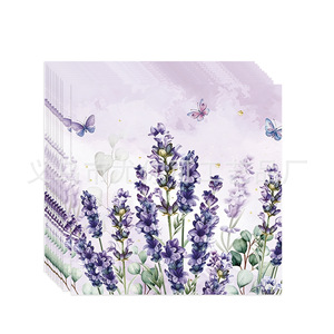 Lavender Flower Party Disposable Tableware Set <b>Paper</b> Plates Napkins Forks For Birthday Party Outdoor Picnic Elegant Design - Product Image 4