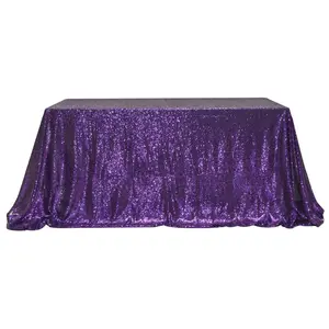 נצנצים ב מפת שולחן סגול מלבני סגול כיסוי שולחן עבור חתונה יום הולדת קישוט