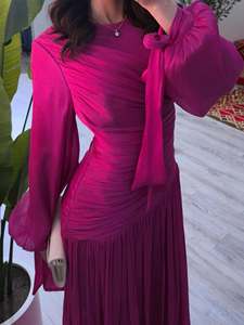 Loriya elegante musulmano modesto abito lungo lungo Abito islamico Abaya da donna a manica lunga lungo lungo Maxi abito - Product Image 3