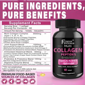 Complément de peptides de collagène multiples pour soutenir la santé de la peau, des cheveux, des ongles et des articulations chez les adultes – Gélules de collagène multiples - Product Image 6