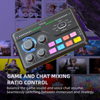 Cartes son audio de studio d'enregistrement PC RGB Fifine SC8, mélangeurs externes XLR, streaming en direct, interface de mixage audio USB pour jeux