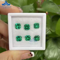 FancyJewelry en stock – Émeraude de laboratoire de Colombie de qualité supérieure, taille Asscher 6x6mm, pierre précieuse en vrac – Vente en gros