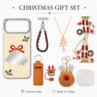 Coque de téléphone antichoc miroir électroplaqué argent de haute qualité pour iPhone, avec sangle, bracelet de montre et collier – Coffret cadeau de Noël