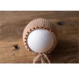 Bonnet perlé pour bébé pleine lune Accessoires de photographie Bonnet tricoté pour bébé Accessoires de vêtements spéciaux studio Sûr et non toxique - Product Image 3