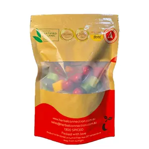 Compostable phân hủy sinh học Dây Kéo Túi một chiều van giữa niêm phong đứng lên túi chip cà phê thực phẩm ăn nhẹ