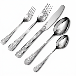 Service de couverts en argent de style royal, finition miroir premium, élégant, pour mariage, réceptions et usage domestique - Product Image 1