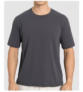 T-shirts de sport légers et amples à manches courtes pour hommes, personnalisables, séchage rapide, unis, pour la course en extérieur, vêtements de sport et fitness, vente en gros - Product Image 3