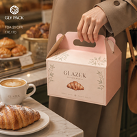 Boîte à pâtisserie personnalisée avec poignée pour biscuits, beignets, macarons, pâtisseries et desserts à emporter